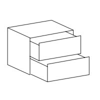  B 61 cm / H 41 cm / T 47 cm  (2 Schubladen)