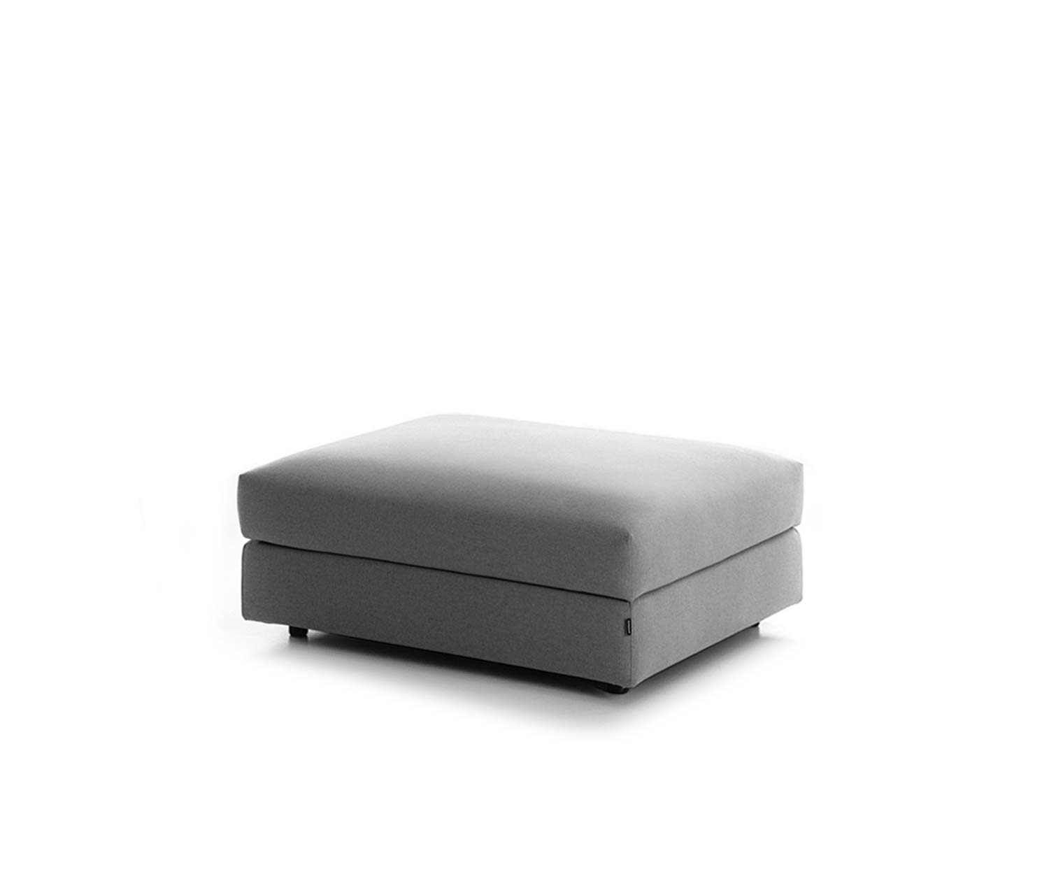 Pouf moderno Postoria Classic con rivestimento in tessuto grigio