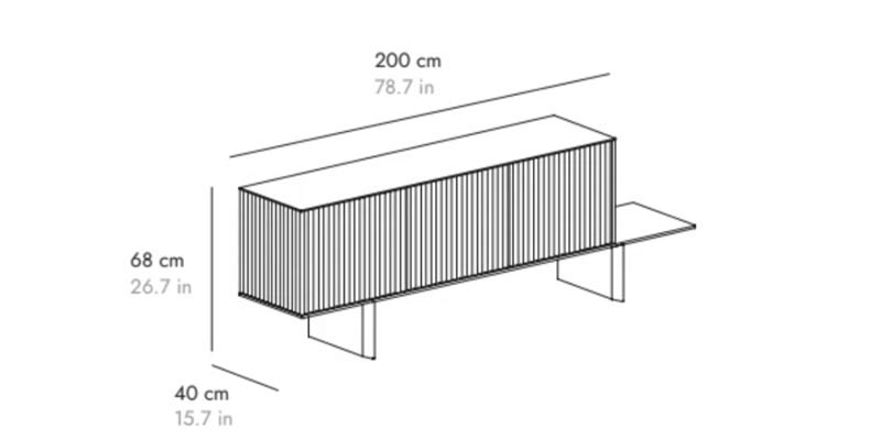 L 200 cm 3 porte su panca