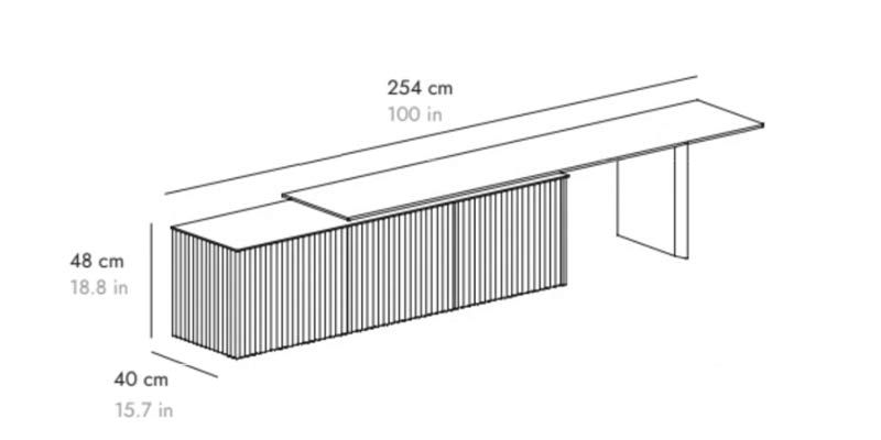 L 254 cm 3 porte sotto la panca