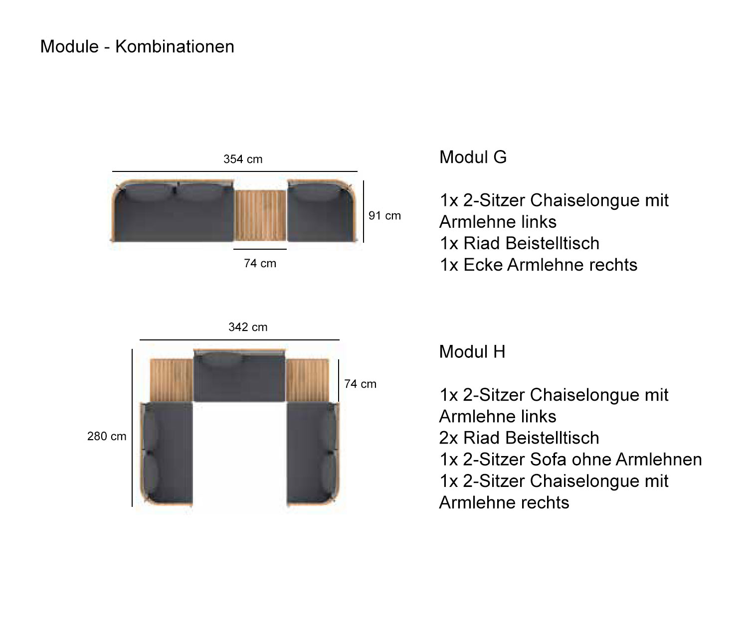 Collezione Qasiq Riad per il giardino Combinazione di moduli