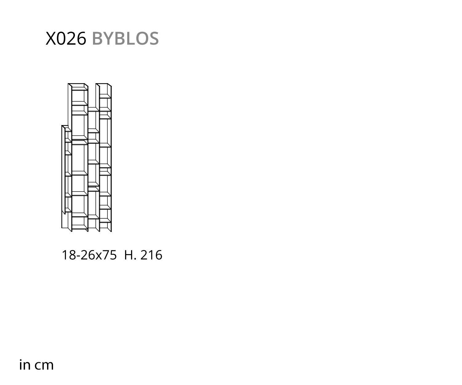 Ozzio Byblos X026 Mensola a muro di design per libri