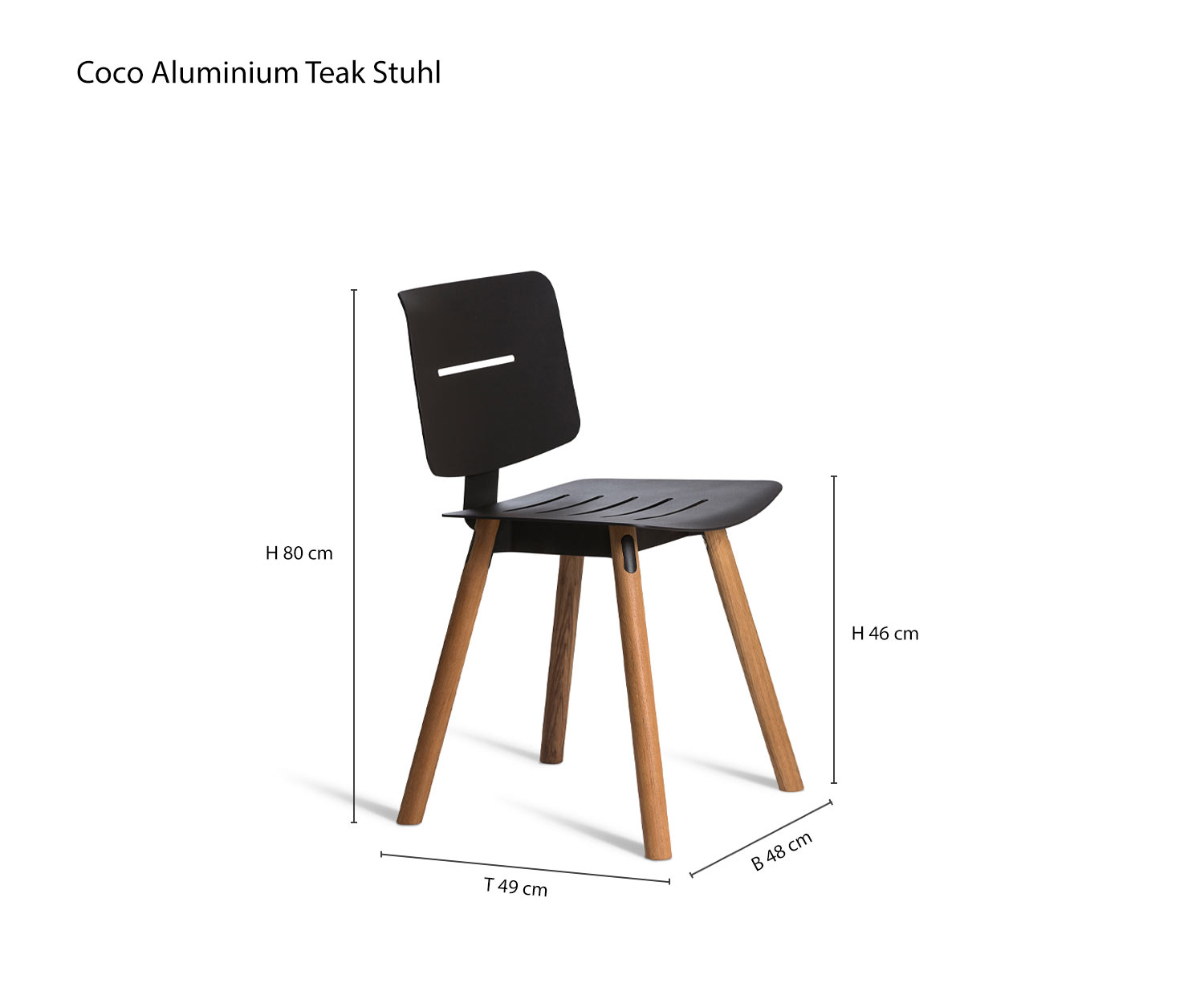 Oasiq Sedia da giardino di design in legno di teak dimensioni schizzo dimensioni