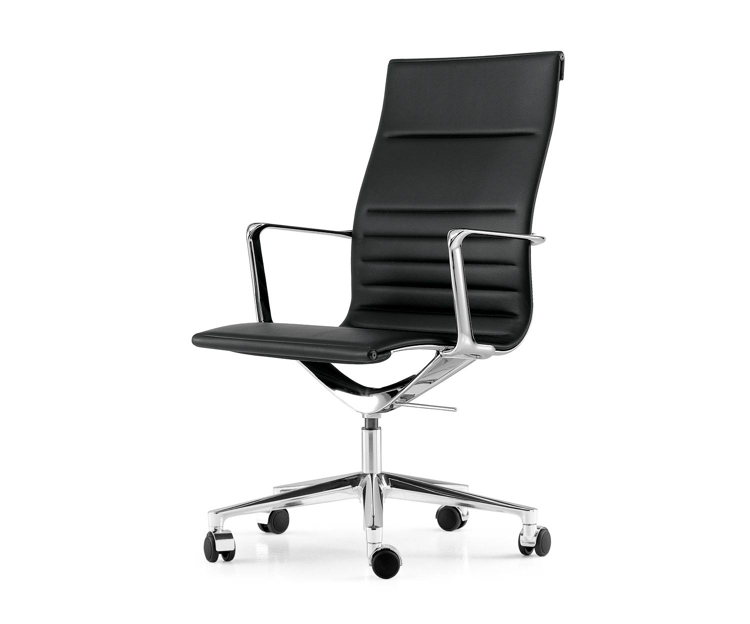 ICF Una Chair Managment sedia da ufficio design sedia girevole 5 bracci con rotelle H58 cm con pelle pelle nera 901