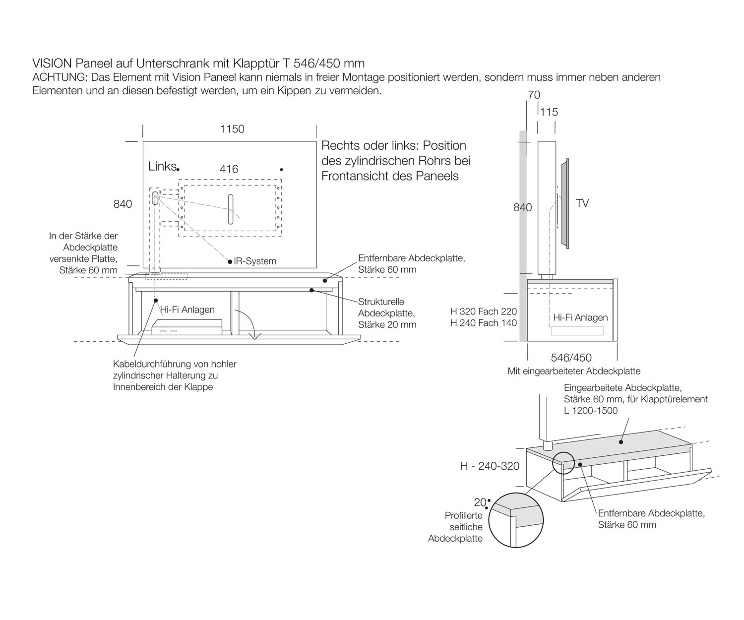 Livitalia Design Design Lowboard Vision Technology Dimensioni