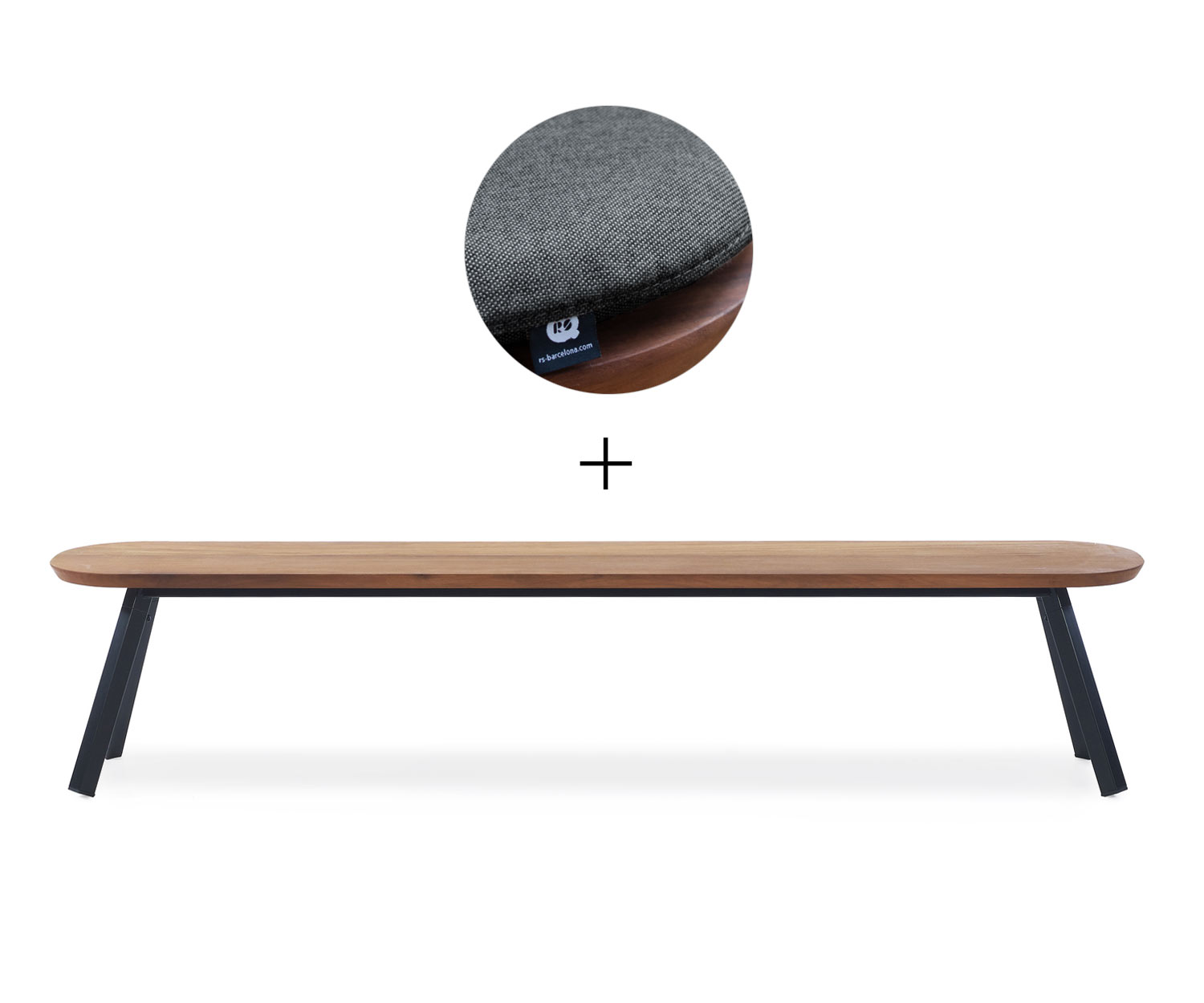 RS Barcelona Ping Pong Bench Nero B220 cm Nero Outdoor