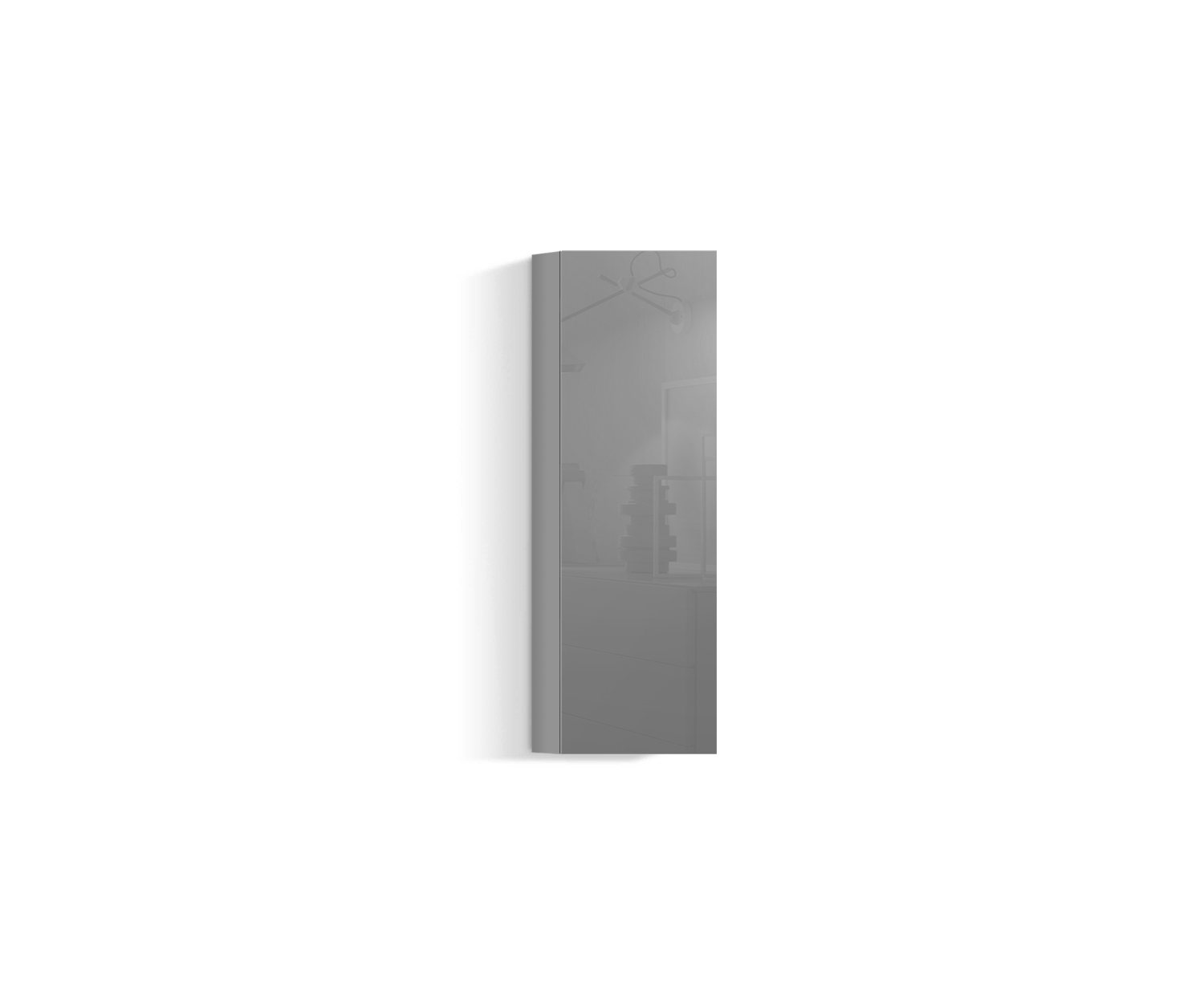 Parete attrezzata di design verticale H96 L30 grigio chiaro430