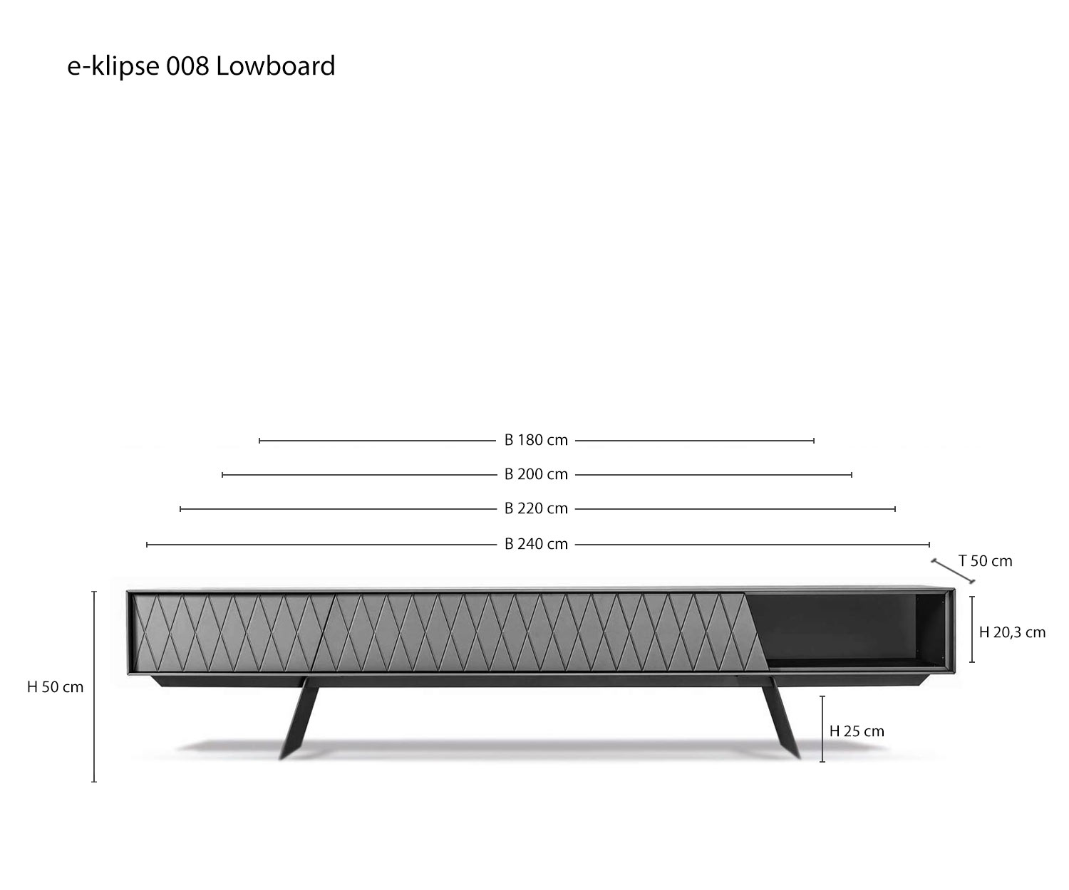 Lavagna di design e klipse 008 di al2 Schizzo Dimensioni Dimensioni Specifiche delle dimensioni Varianti