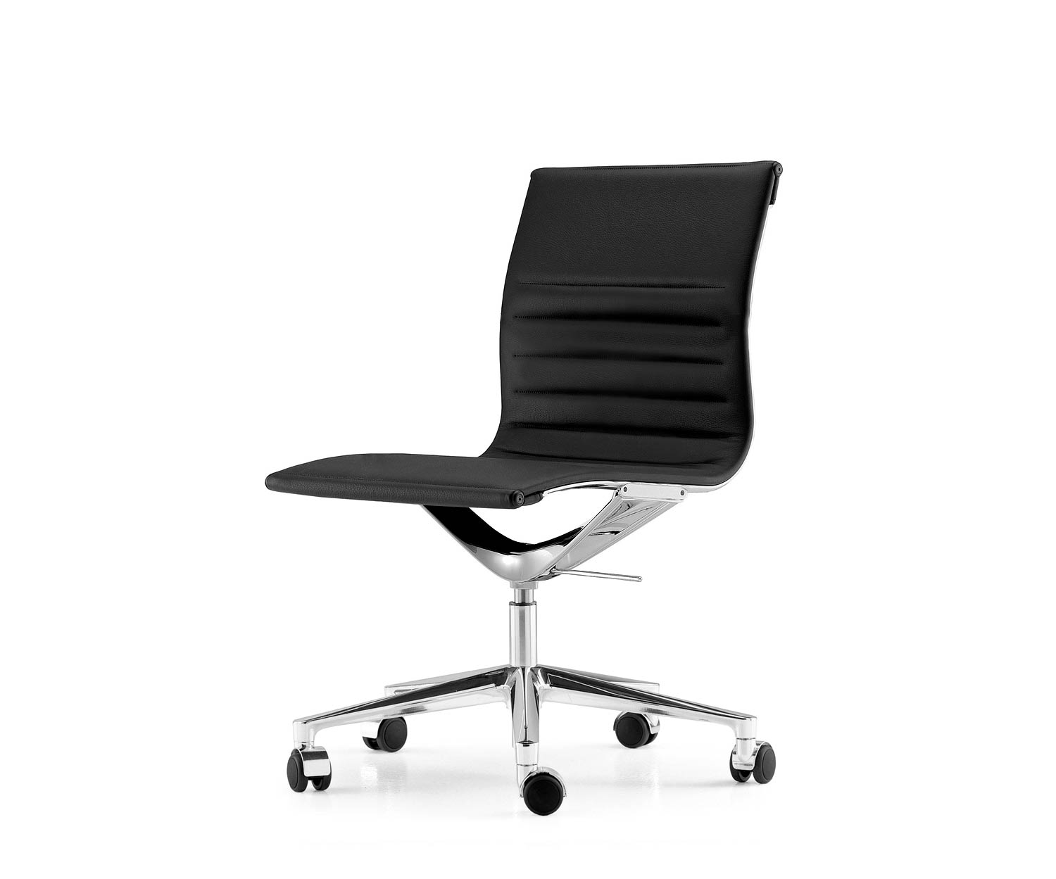 ICF Una Chair Managment sedia da ufficio design sedia girevole 5 bracci con rotelle H42 cm senza pelle pelle nera 901