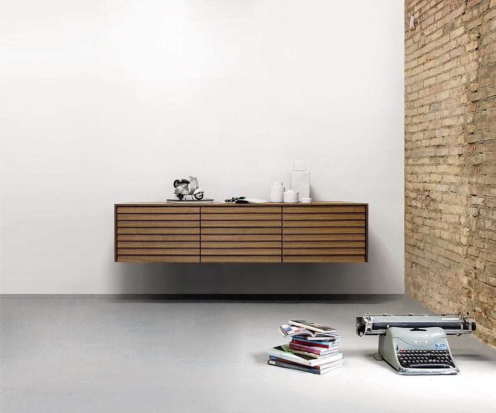 Punt Credenza Sussex sospesa B177 noce super opaco