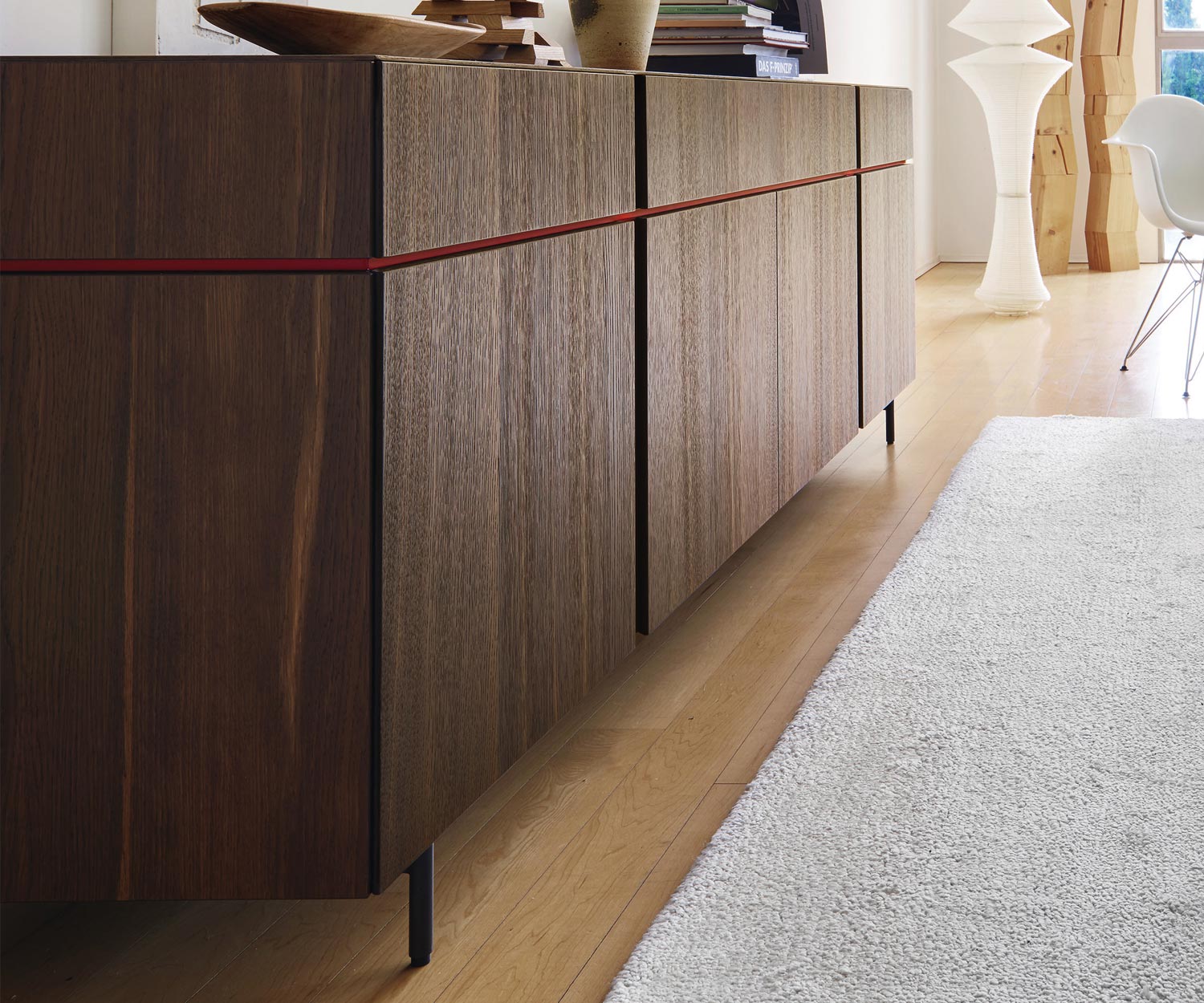 Credenza di alta qualità Livitalia Abaco design in rovere marrone fronte laterale