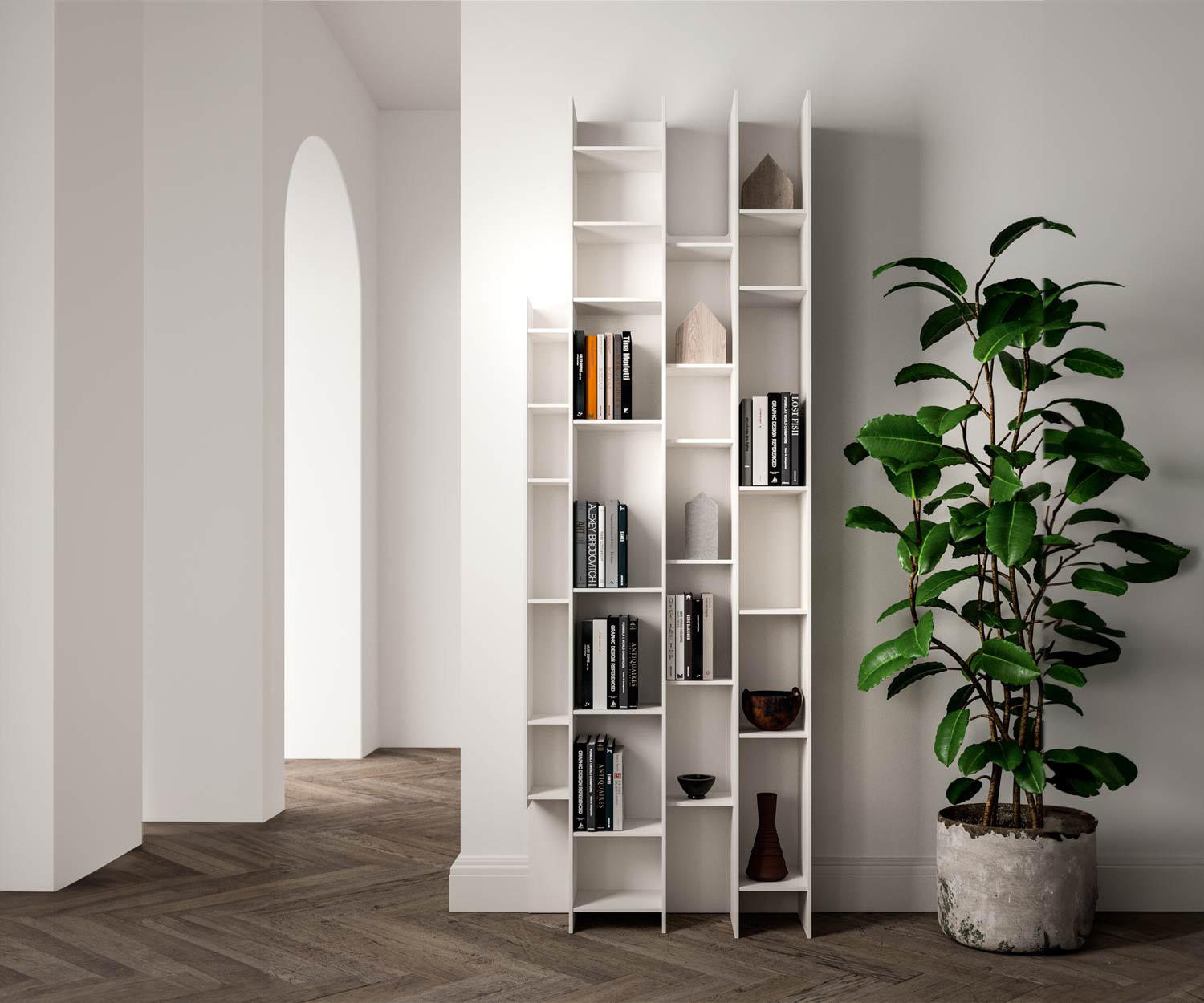 Ozzio Byblos X026 Libreria a parete design