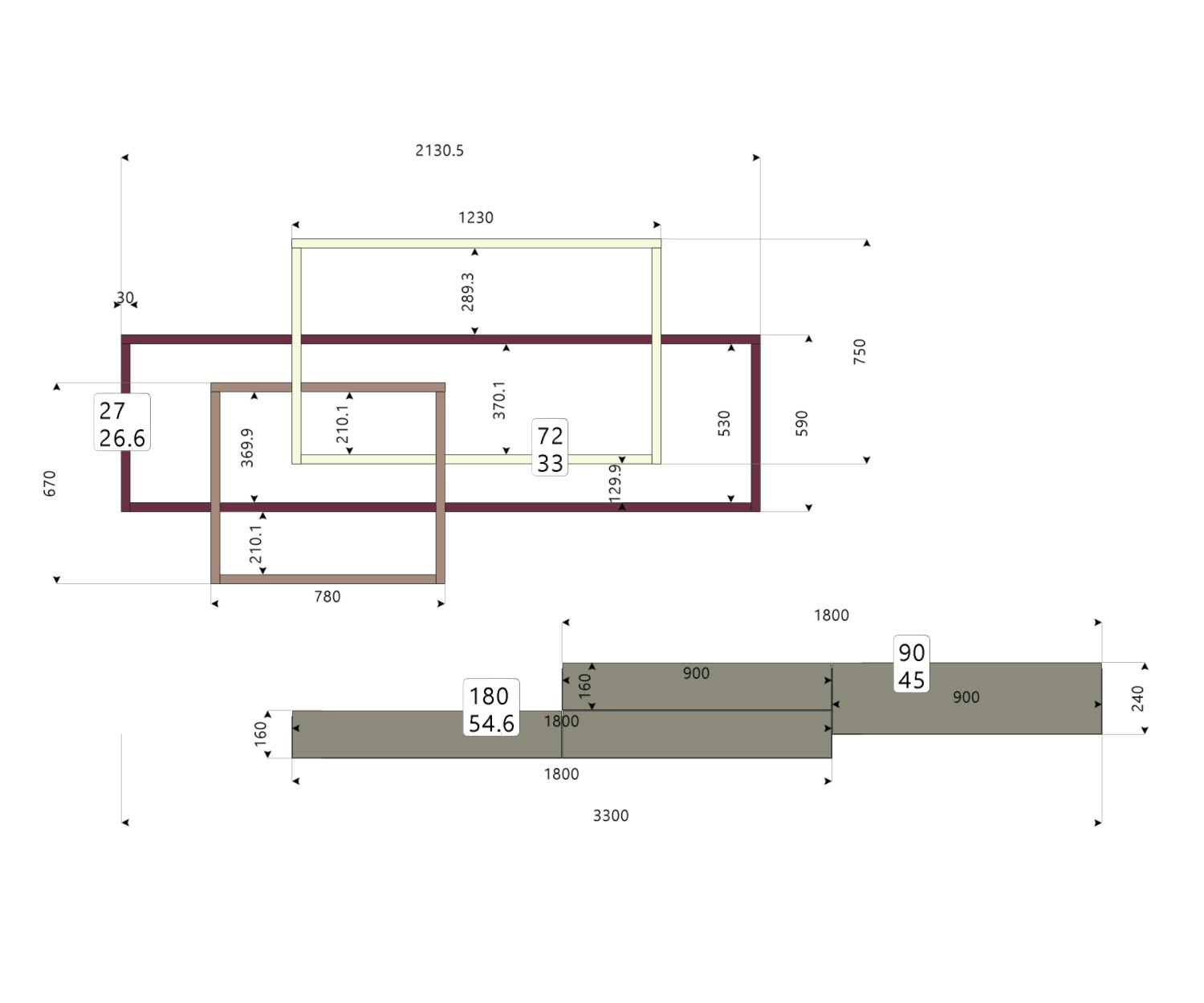 Livitalia Pensile design C59 Schizzo Dimensioni Dimensioni Dimensioni Dimensioni