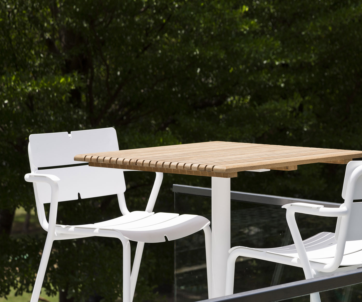 Oasiq Tavolo da pranzo Ceru in alluminio L 70 cm teak bianco